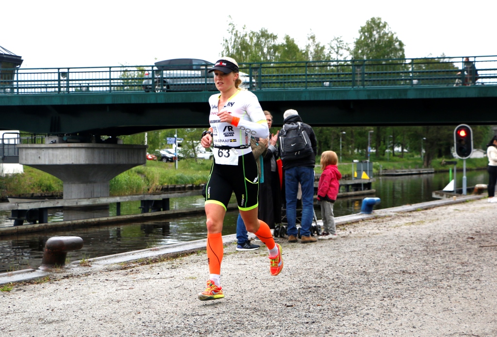 Graattis. Emma precis före målgång.  Foto: Eric Fiedler