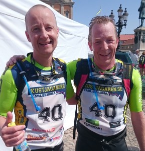 Matti Tordsson och Mårten Vidlund efter målgång i Kustjagaren 2015. Foto: Privat