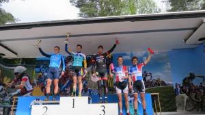 Fredrik Berg precis utanför pallen i Borlänge.  Foto: Privat