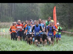 Starten av Bergslagsleden ultra. Jag är ngåonstans bakom Erik Anfält.  Foto: Örebro trail
